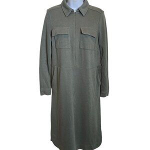 BODEN Ponte Midi Shirt Dress Alder Green- Size 8